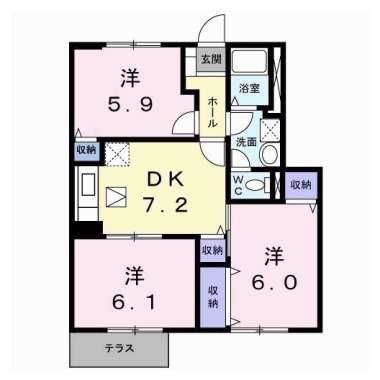 オーブリー鳴門 B 102の間取り図