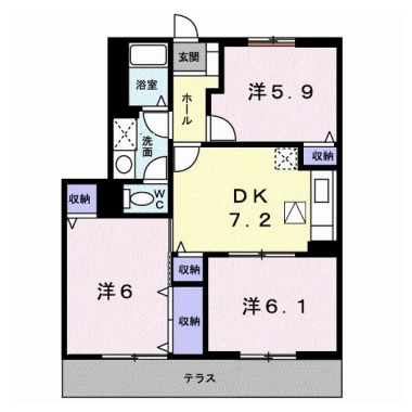 オーブリー鳴門 B 103の間取り図