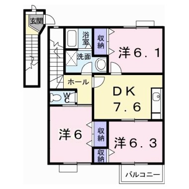 オーブリー鳴門 B 203の間取り図