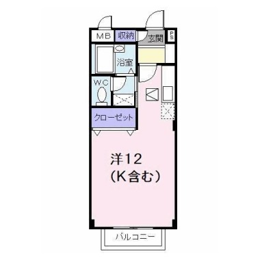 アビタシオン勝瑞C 102の間取り図