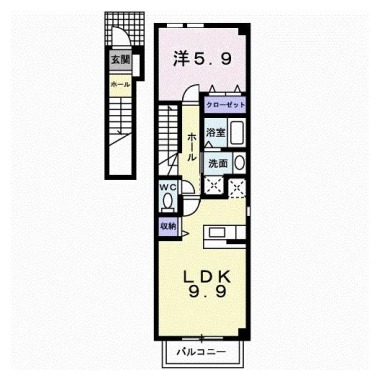 レスポワール勝瑞M 201の間取り図