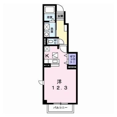 サンピアス 江川 105の間取り図