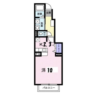 プリムヴェールB 102の間取り図