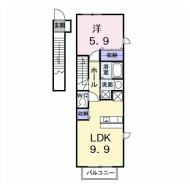 プリムヴェールB 201の間取り図