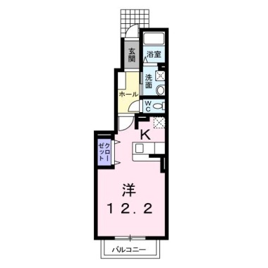 ブルートレイン篠原 B 101の間取り図