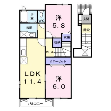 レジデンス サザン A 205の間取り図