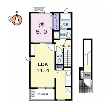 クラール名東イースト C 201の間取り図