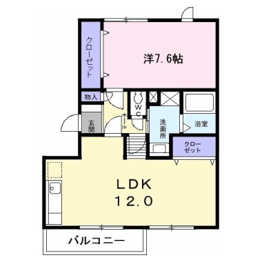 グランディール矢三A 101の間取り図