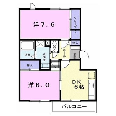 グランディール矢三A 102の間取り図