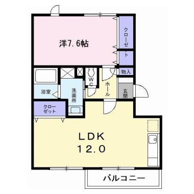 グランディール矢三A 103の間取り図