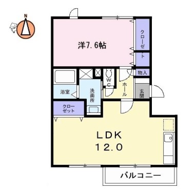 グランディール矢三A 203の間取り図