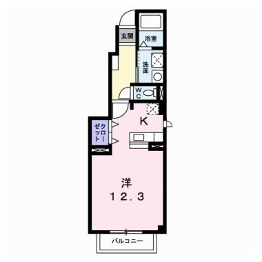 ソレイユ北島 B 101の間取り図