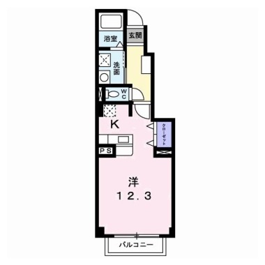 ソレイユ北島 B 103の間取り図