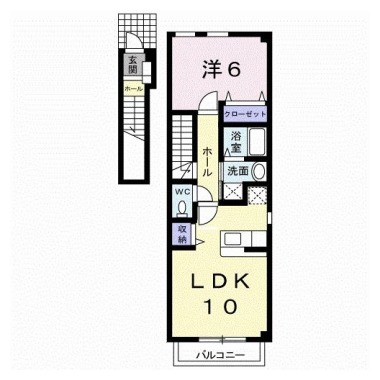 ソレイユ北島 B 201の間取り図