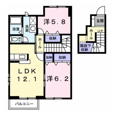 ベルメゾン ハラダA 203の間取り図