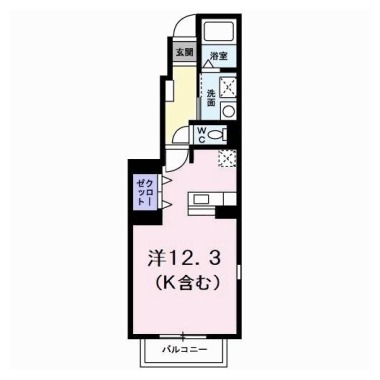 ヴィヴァーチェ 春日野 B 101の間取り図