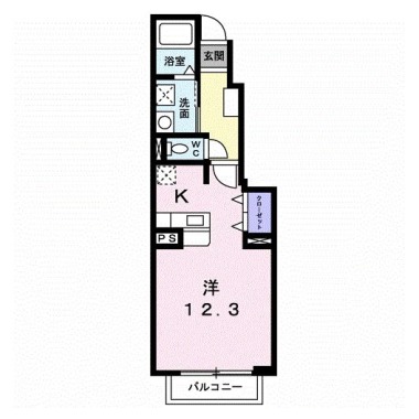 ヴィヴァーチェ 春日野 B 102の間取り図