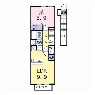 ヴィヴァーチェ 春日野 B 202の間取り図