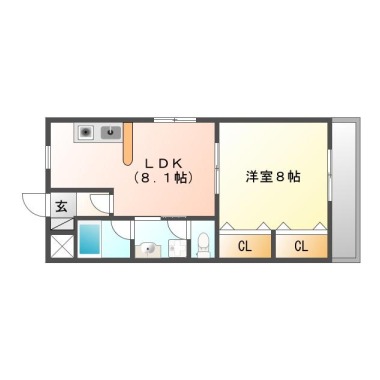 レジデンスイマイII 101の間取り図