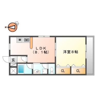 レジデンスイマイII 105の間取り図