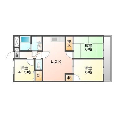 サンセール二軒屋ウエスト 303の間取り図