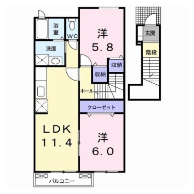 ジュネス B 202の間取り図