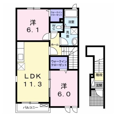 ベルコート桜A 201の間取り図