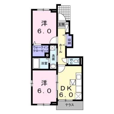 エレガンシア篠原 105の間取り図