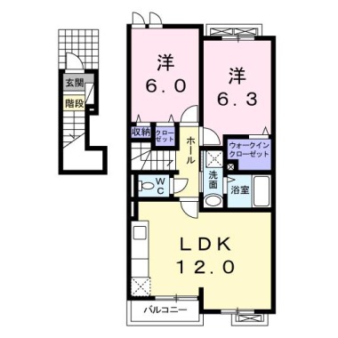 エレガンシア篠原 203の間取り図