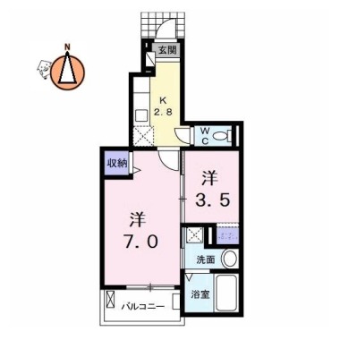 フィオーレNS IVーA 102の間取り図