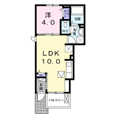 クラール南矢三A 101の間取り図