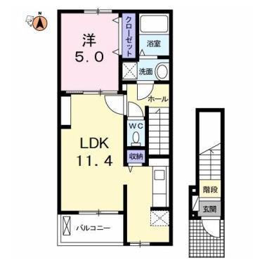 クラール南矢三A 203の間取り図
