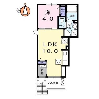 クラール南矢三C 101の間取り図