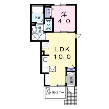 クラール南矢三C 105の間取り図