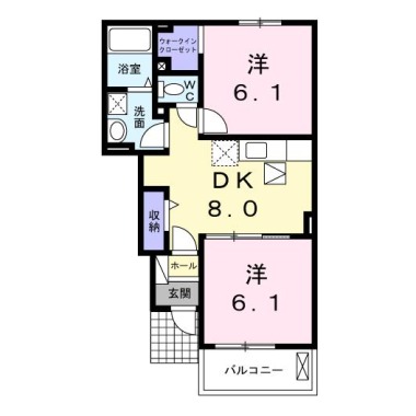 グリーンハウス II 105の間取り図