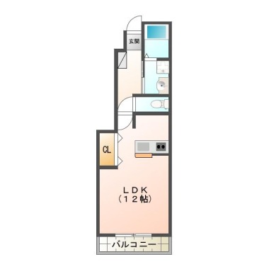 昭和町 アパート 1R 1の間取り図