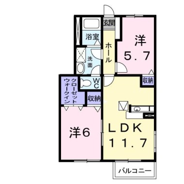 ベルジュ B 101の間取り図