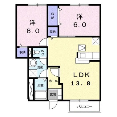 サンシェール B 102の間取り図