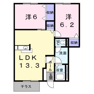 ラ フォーレ・ガーデン 103の間取り図