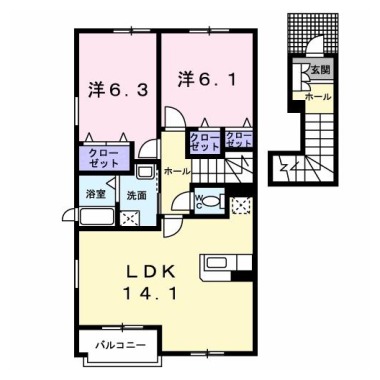ププレ 205の間取り図