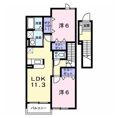 ドゥ・プルミエール B 202の間取り図