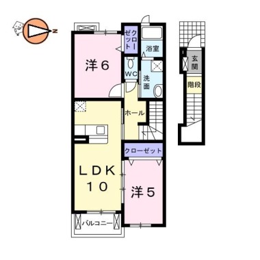 サニーサイドUP 203の間取り図