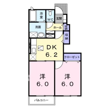 ジュネス A 102の間取り図