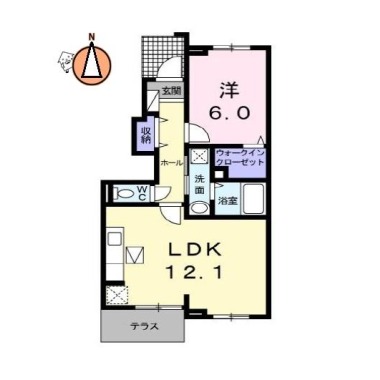 アンソレイエC 101の間取り図