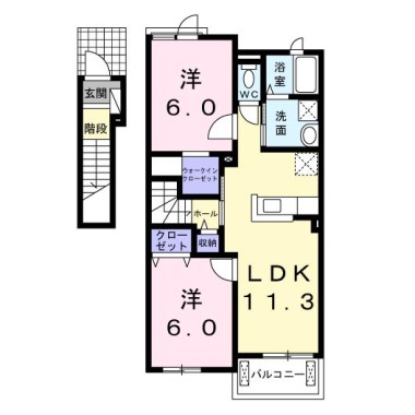 フィオーレNS IVーD 202の間取り図