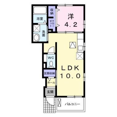 アンソレイエ 赤石 103の間取り図