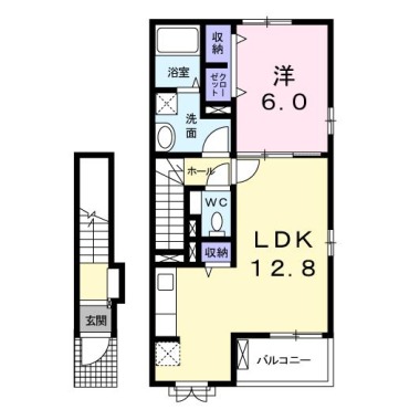 アンソレイエ 赤石 203の間取り図