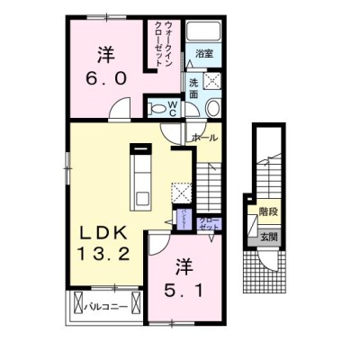 ルミナス名東 III 201の間取り図