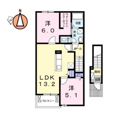 ルミナス名東 III 202の間取り図