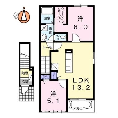 ルミナス名東 III 203の間取り図